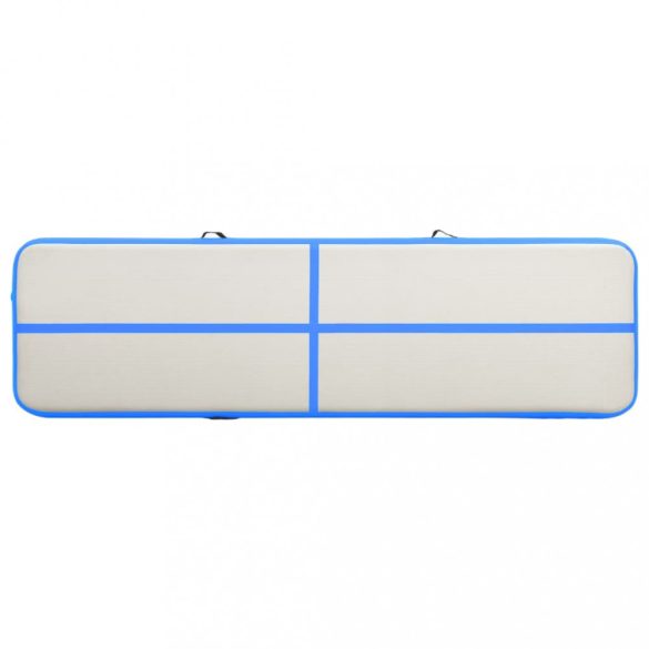 kék PVC felfújható tornamatrac pumpával 600 x 100 x 15 cm