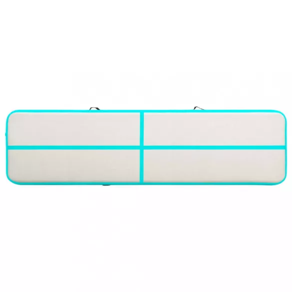 zöld PVC felfújható tornamatrac pumpával 600 x 100 x 15 cm