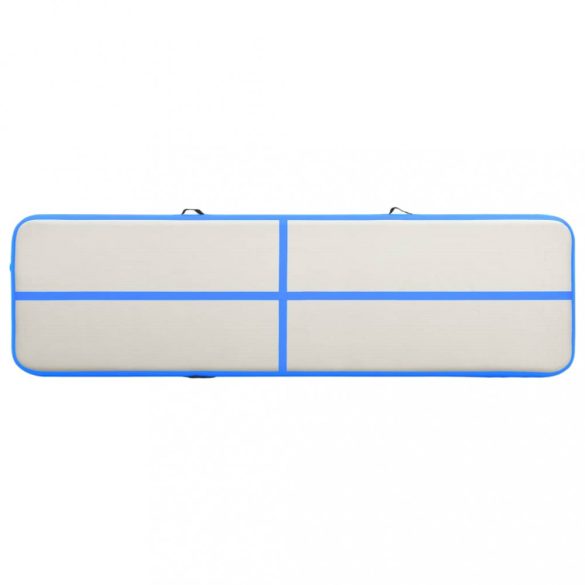 kék PVC felfújható tornamatrac pumpával 800 x 100 x 15 cm