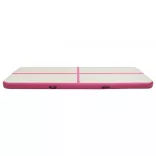 rózsaszín PVC felfújható tornamatrac pumpával 400 x 100 x 20 cm