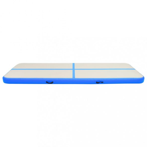 kék PVC felfújható tornamatrac pumpával 400 x 100 x 20 cm