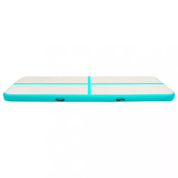 zöld PVC felfújható tornamatrac pumpával 400 x 100 x 20 cm