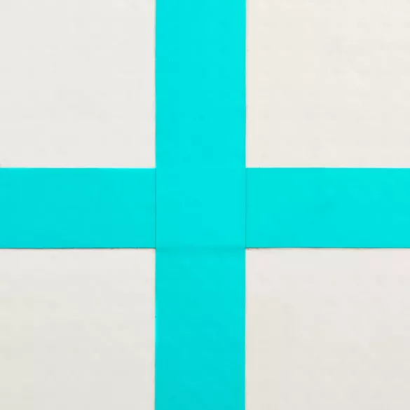 zöld PVC felfújható tornamatrac pumpával 400 x 100 x 20 cm