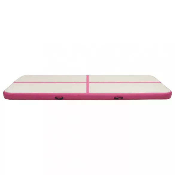 rózsaszín PVC felfújható tornamatrac pumpával 500 x 100 x 20 cm