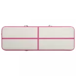 rózsaszín PVC felfújható tornamatrac pumpával 500 x 100 x 20 cm