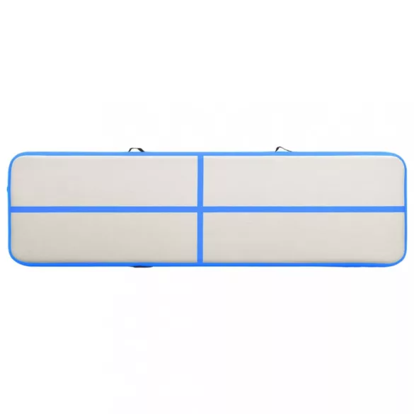 kék PVC felfújható tornamatrac pumpával 600 x 100 x 20 cm