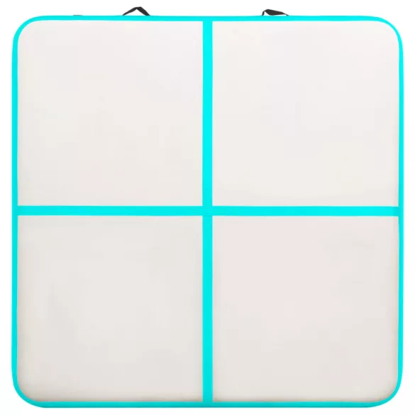 zöld PVC felfújható tornamatrac pumpával 200 x 200 x 10 cm