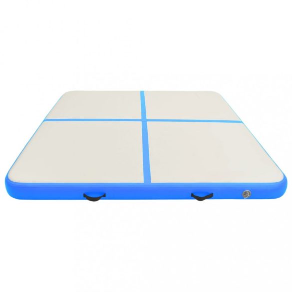 kék PVC felfújható tornamatrac pumpával 200 x 200 x 15 cm