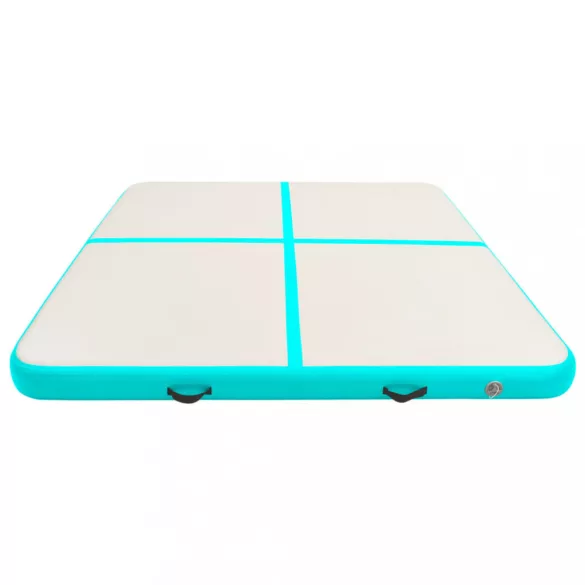 zöld PVC felfújható tornamatrac pumpával 200 x 200 x 15 cm