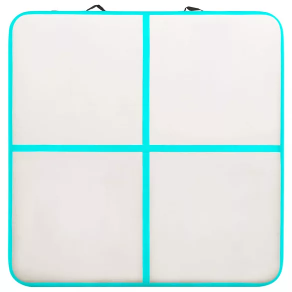 zöld PVC felfújható tornamatrac pumpával 200 x 200 x 20 cm