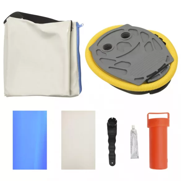 kék PVC felfújható tornamatrac pumpával 100 x 100 x 10 cm