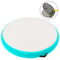  zöld PVC felfújható tornamatrac pumpával 100 x 100 x 10 cm