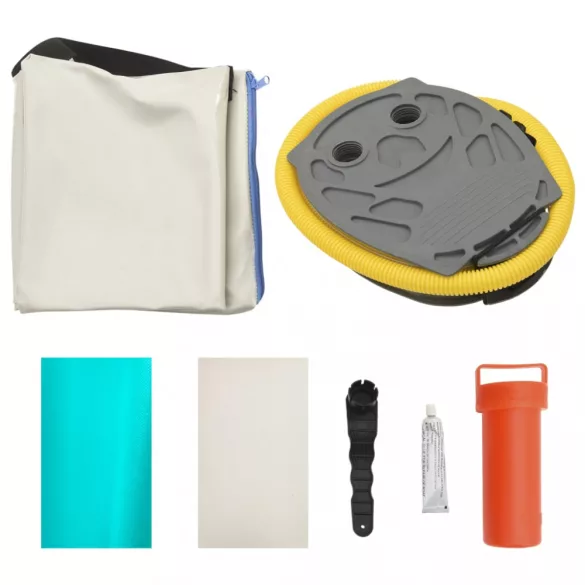 zöld PVC felfújható tornamatrac pumpával 100 x 100 x 10 cm