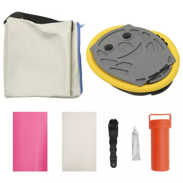 rózsaszín PVC felfújható tornamatrac pumpával 100 x 100 x 15 cm