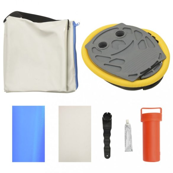 kék PVC felfújható tornamatrac pumpával 100 x 100 x 20 cm