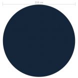 fekete és kék napelemes lebegő PE medencefólia 210 cm