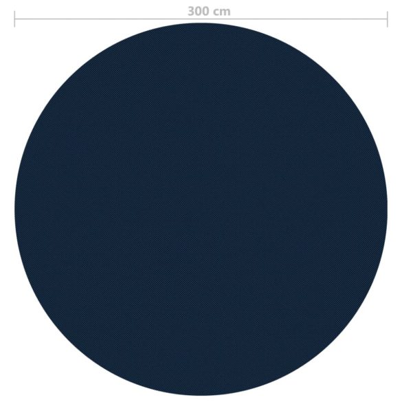 fekete és kék napelemes lebegő PE medencefólia 300 cm