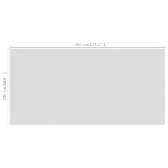 szürke napelemes lebegő PE medencefólia 450 x 220 cm