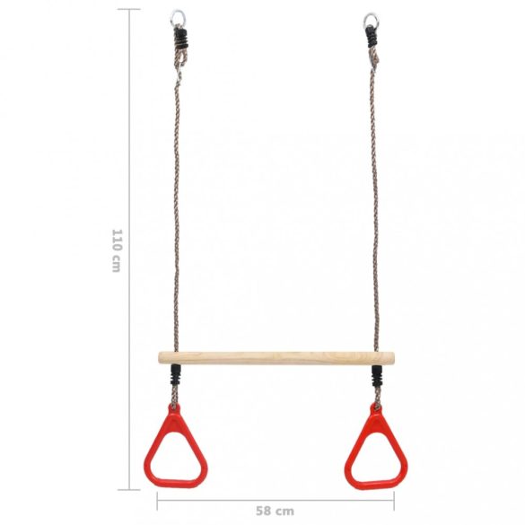 trapézhintarúd gyűrűkkel