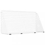 fehér acél focikapu hálóval 366 x 122 x 182 cm