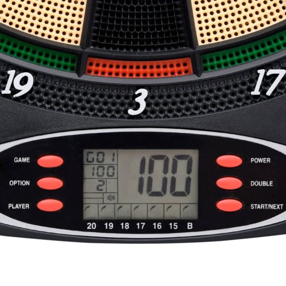 fekete polipropilén elektromos dartstábla nyilakkal