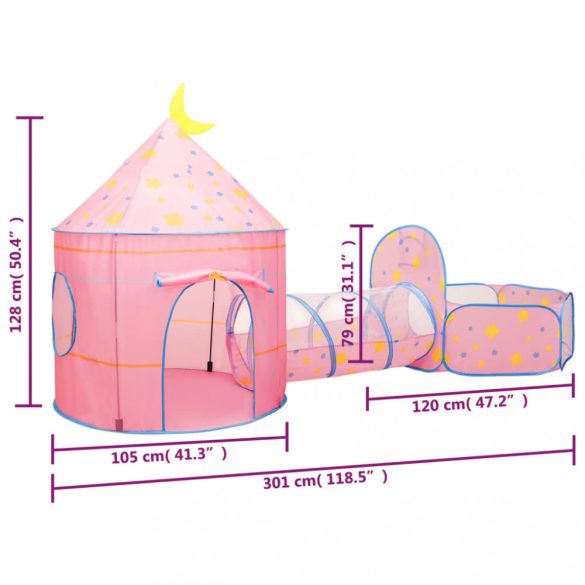 rózsaszín gyerekjátszósátor 301 x 120 x 128 cm