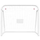 fehér acél és poliészter focikapu hálóval 125 x 96 x 60 cm