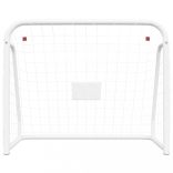 fehér acél és poliészter focikapu hálóval 214 x 75 x 152 cm