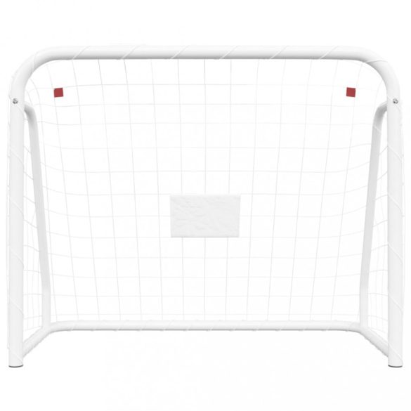 fehér acél és poliészter focikapu hálóval 214 x 75 x 152 cm