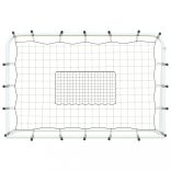 fehér-fekete acél és PE visszapattanó futballháló 184x61x123 cm