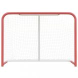fehér-piros acél és poliészter hálós jégkorongkapu 153x60x118cm