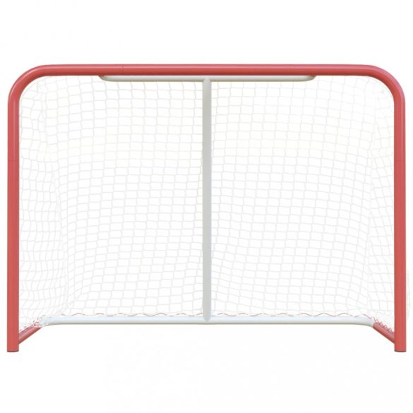 fehér-piros acél és poliészter hálós jégkorongkapu 153x60x118cm