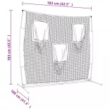 hordozható fekete/piros poliészter baseballháló 183x105x183 cm
