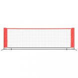 fekete és piros poliészter teniszháló 300x100x87 cm