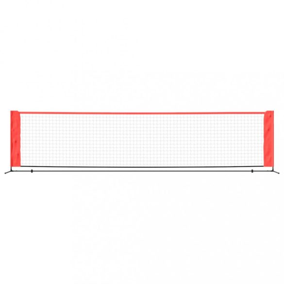 fekete és piros poliészter teniszháló 400 x 100 x 87 cm