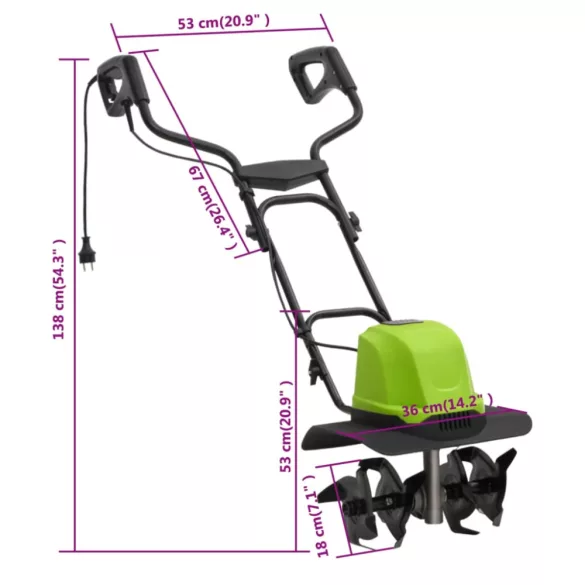 4 pengés kerti elektromos kapálógép 800 W