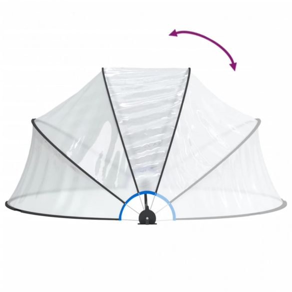 kerek PVC medencekupola 315 x 158 cm