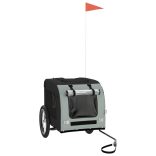 fekete-szürke oxford szövet és vas kisállatszállító utánfutó