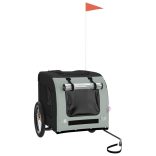 szürke-fekete oxford szövet és vas kisállatszállító utánfutó