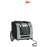 szürke-fekete oxford szövet és vas kisállatszállító utánfutó