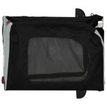 szürke-fekete oxford szövet és vas kisállatszállító utánfutó