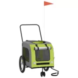 zöld-szürke oxford szövet és vas kisállatszállító utánfutó