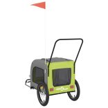 zöld-szürke oxford szövet és vas kisállatszállító utánfutó