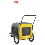 sárga-szürke oxford szövet és vas kisállatszállító utánfutó