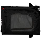 fekete oxford szövet és vas kisállatszállító kerékpár-utánfutó