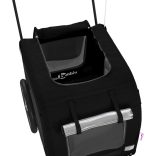 fekete oxford szövet és vas kisállatszállító kerékpár-utánfutó