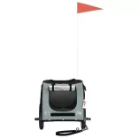 szürke-fekete oxford szövet és vas kisállatszállító utánfutó