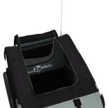 szürke-fekete oxford szövet és vas kisállatszállító utánfutó