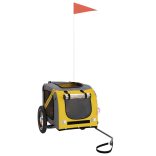 sárga-szürke oxford szövet és vas kisállatszállító utánfutó