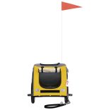 sárga-szürke oxford szövet és vas kisállatszállító utánfutó